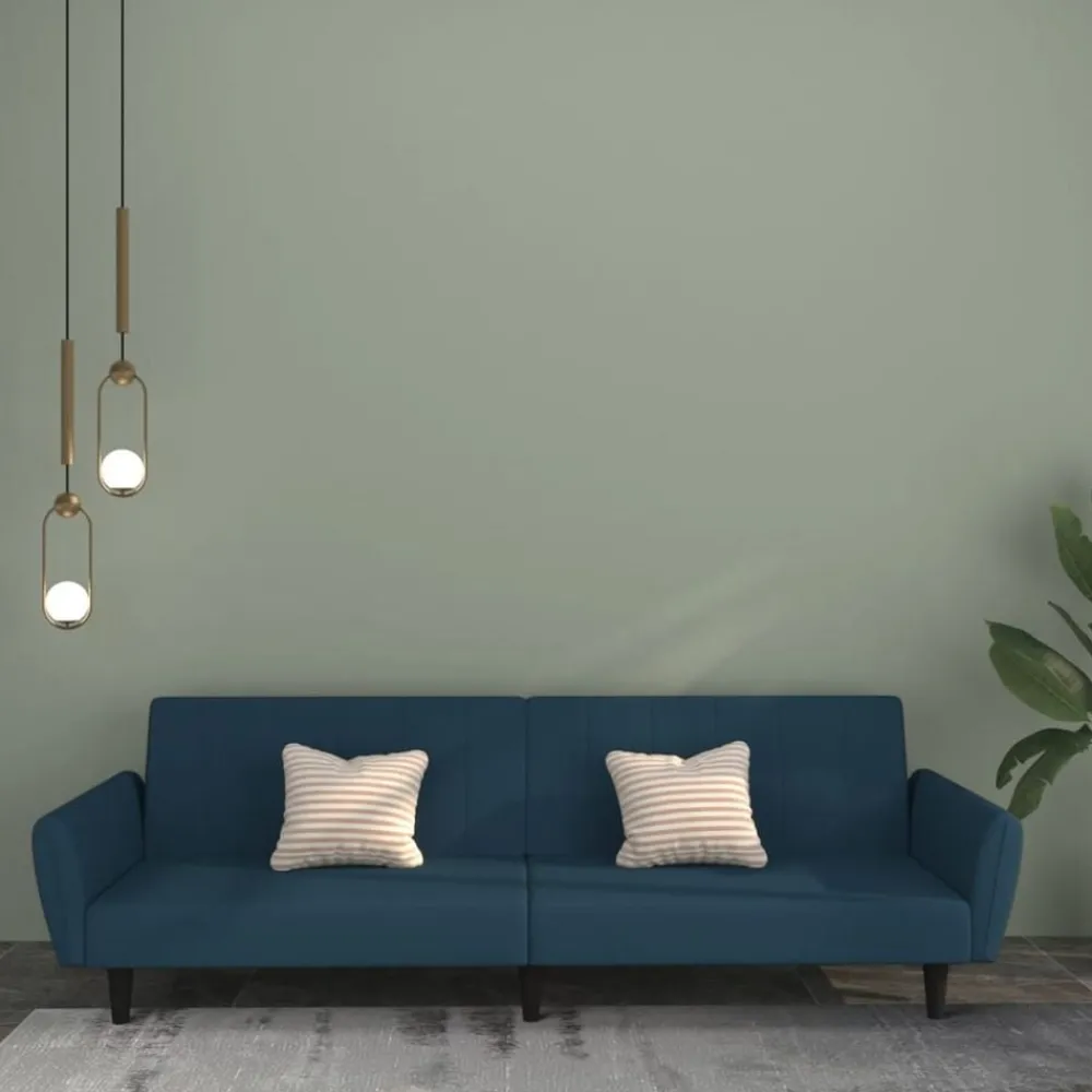 Slaapbank 2-zits fluweel blauw>vidaXL Discount