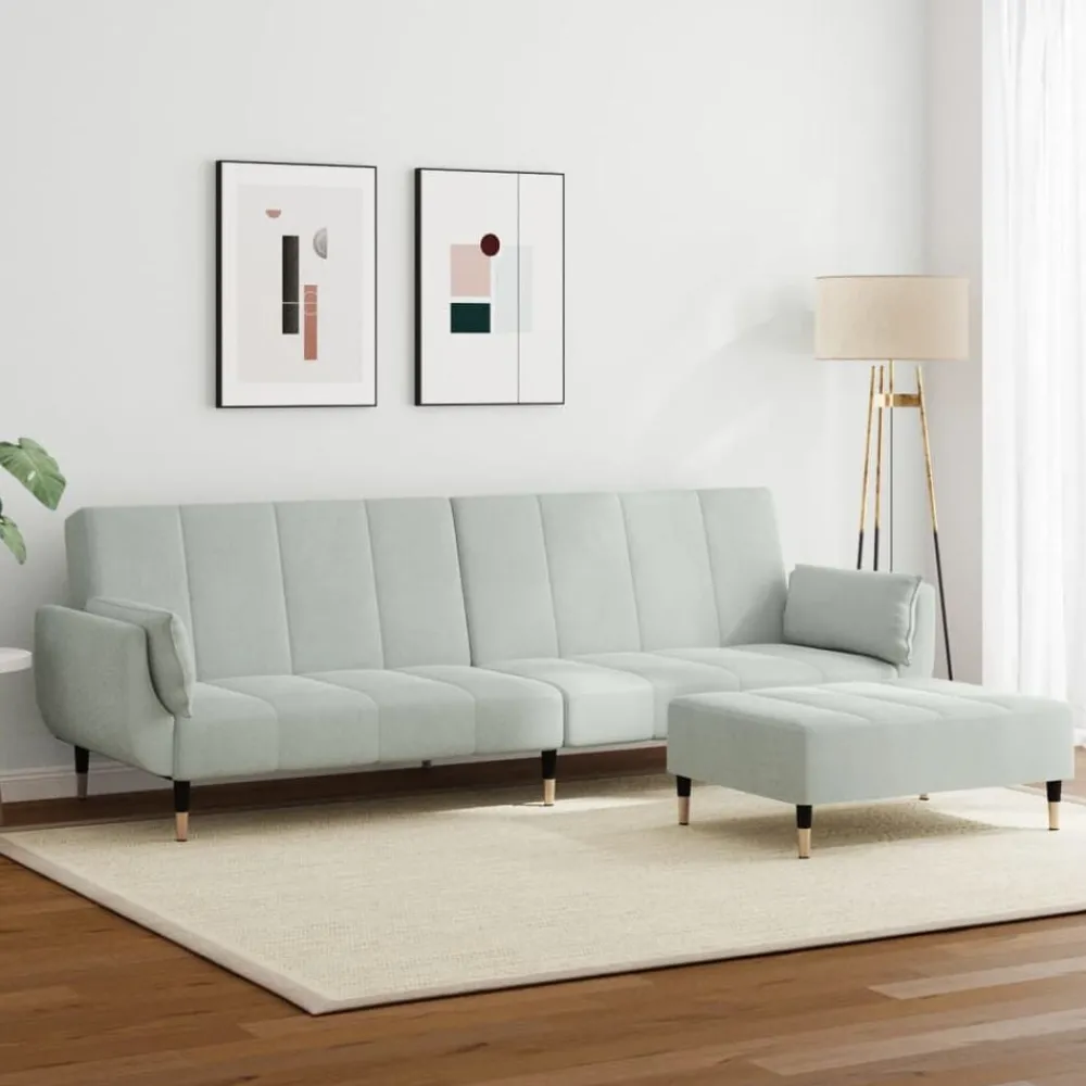 Slaapbank 2-zits met voetenbank fluweel>vidaXL Discount