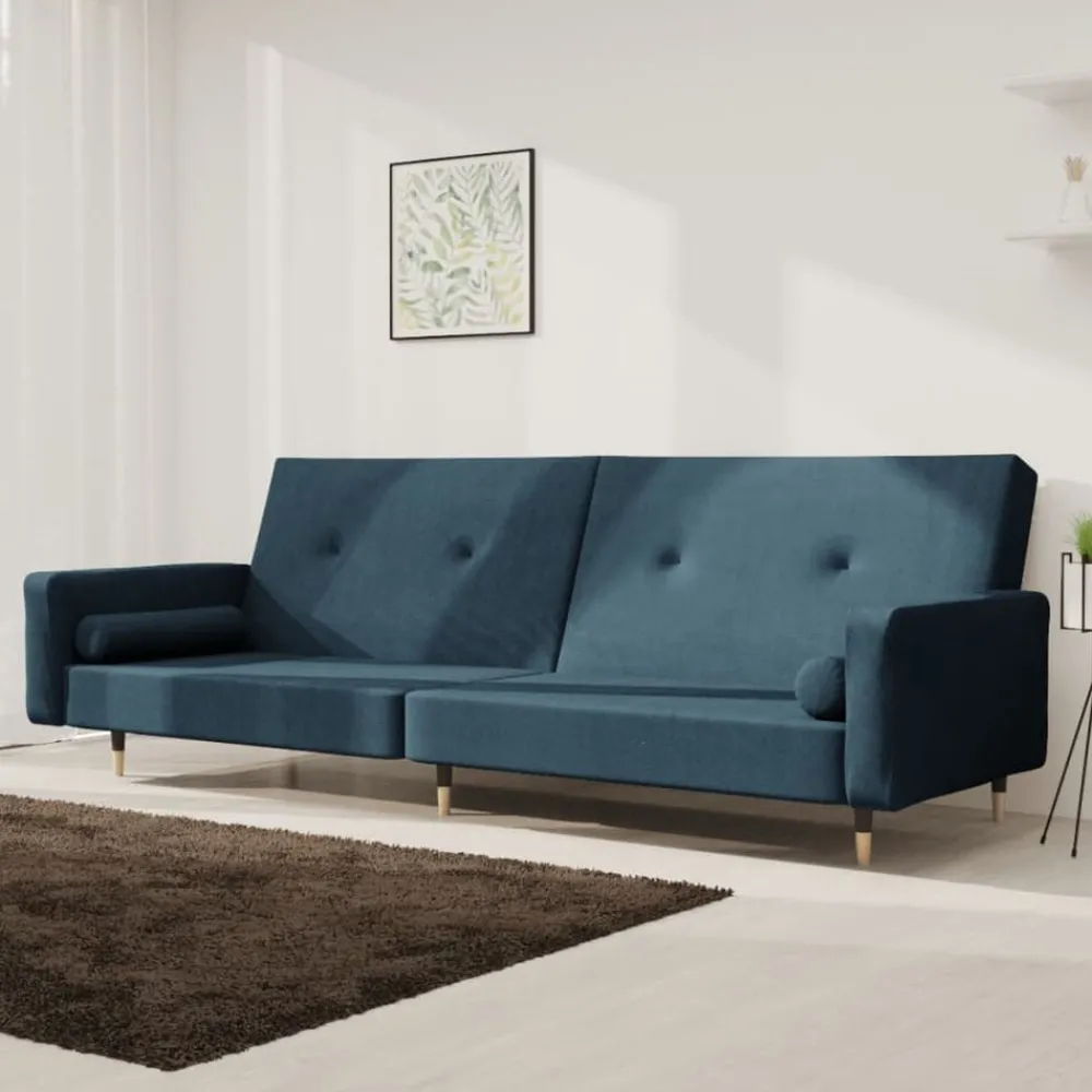 Slaapbank 2-zits met 2 kussens fluweel lichtgrijs>vidaXL Sale