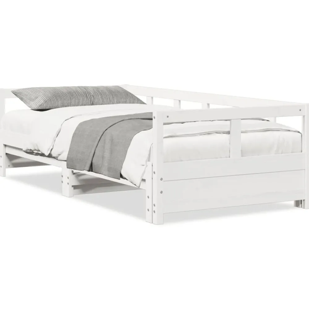 Bedden & Accessoires*vidaXL Slaapbank zonder matras 90x200 cm massief grenenhout Wit