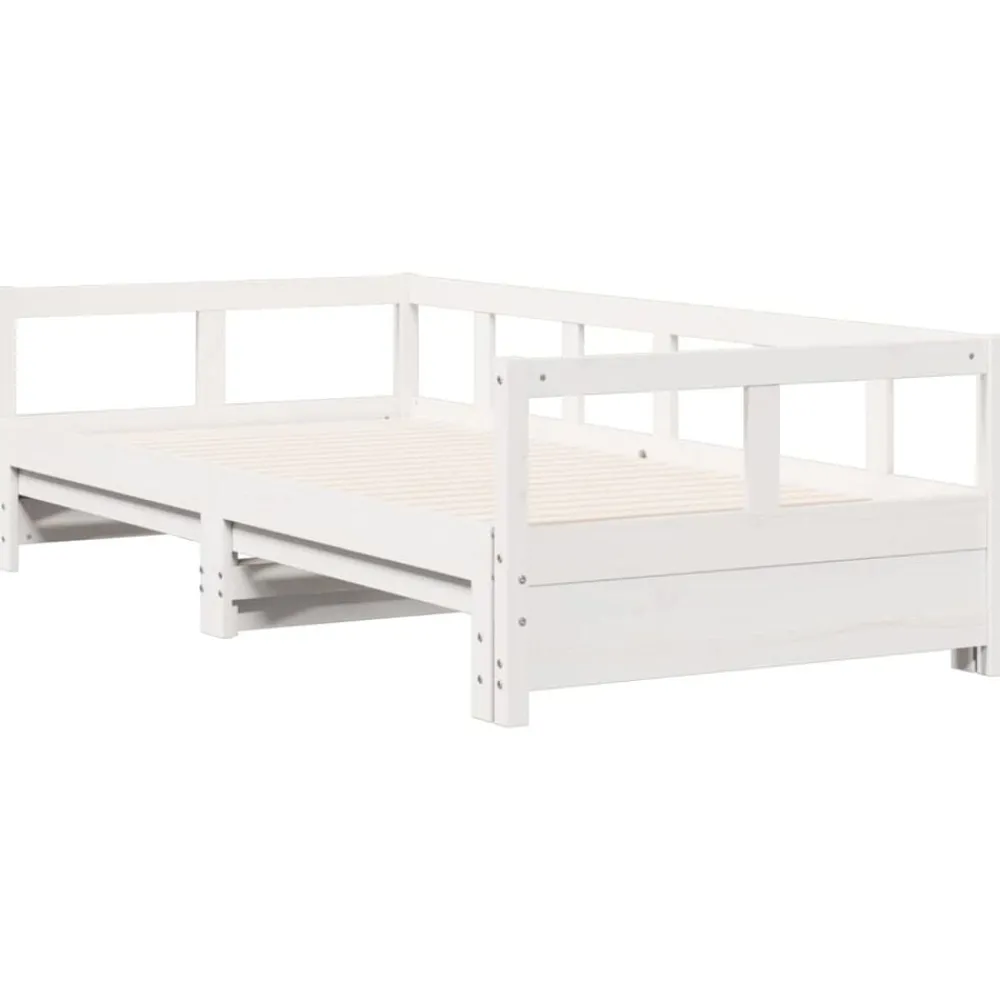 Bedden & Accessoires*vidaXL Slaapbank zonder matras 90x200 cm massief grenenhout Wit