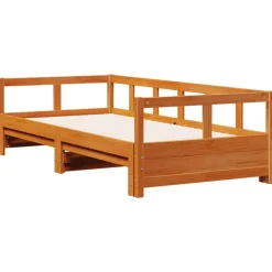 Bedden & Accessoires*vidaXL Slaapbank zonder matras 80x200 cm massief grenenhout Wasbruin
