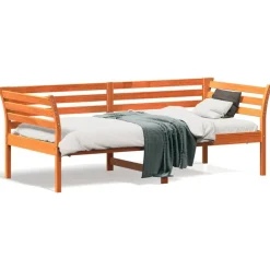 Bedden & Accessoires*vidaXL Slaapbank zonder matras 90x190 cm massief grenenhout was Bruin