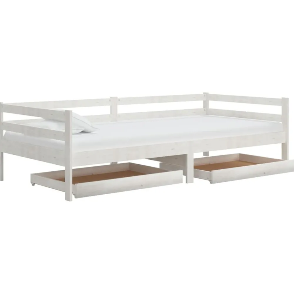 Bedden & Accessoires*vidaXL Slaapbanklades 2 st massief grenenhout Wit