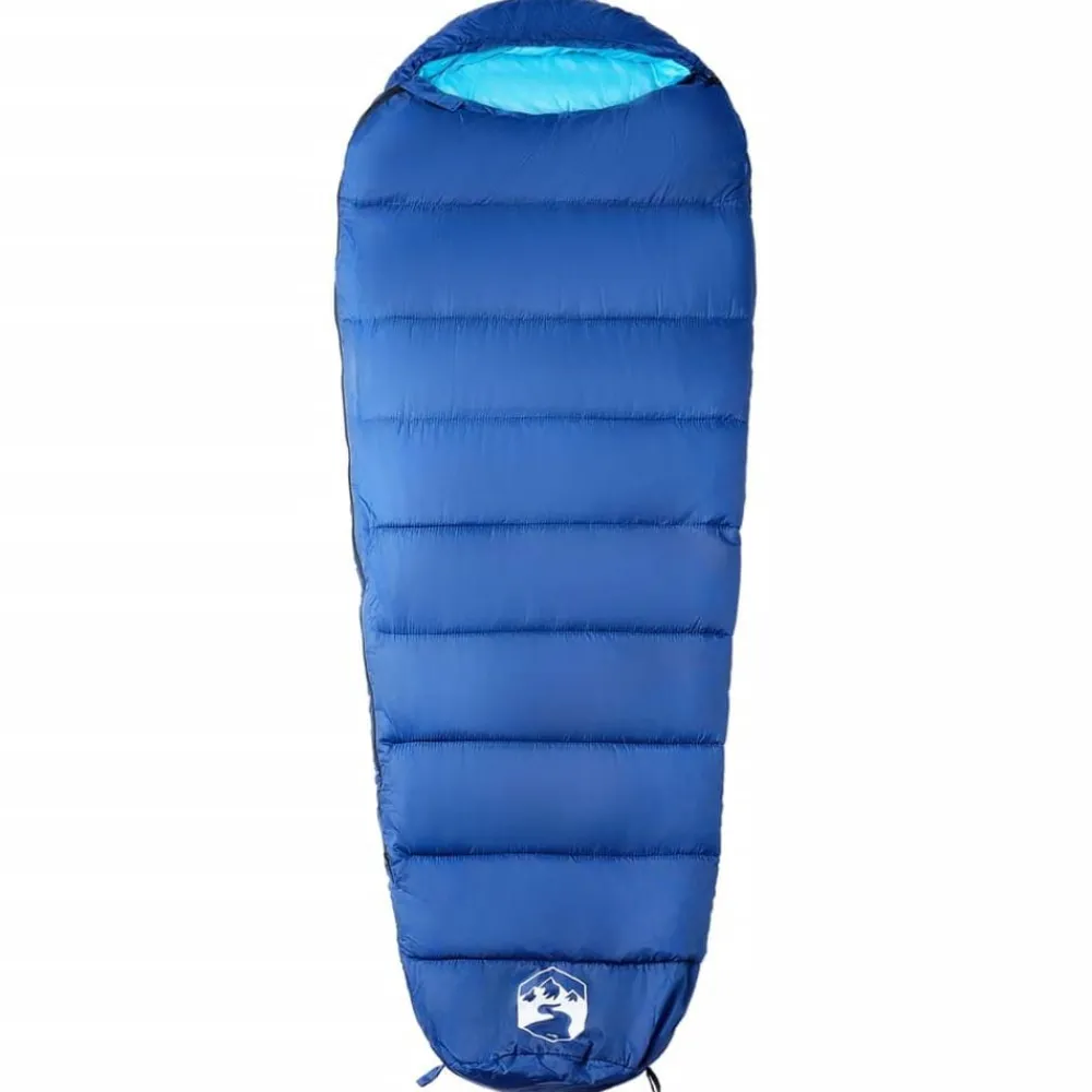 Buitensport*vidaXL Slaapzak mummie voor volwassenen 3 seizoenen marineblauw en blauw