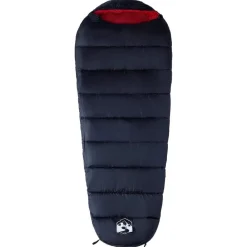 Buitensport*vidaXL Slaapzak mummie voor volwassenen camping 3 seizoenen Zwart en rood