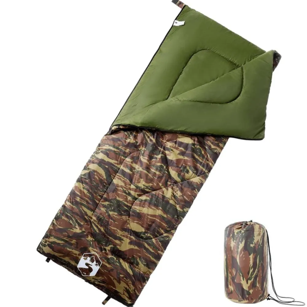 Buitensport*vidaXL Slaapzak voor volwassenen 3 seizoenen Camouflage