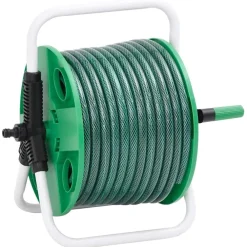 Bouwbeslag*vidaXL Slanghaspel met slangkoppelset 0,5" 20 m vrijstaand PVC groen