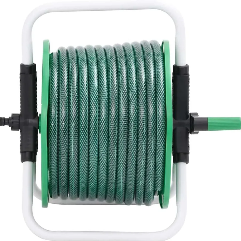 Bouwbeslag*vidaXL Slanghaspel met slangkoppelset 0,5" 20 m vrijstaand PVC groen