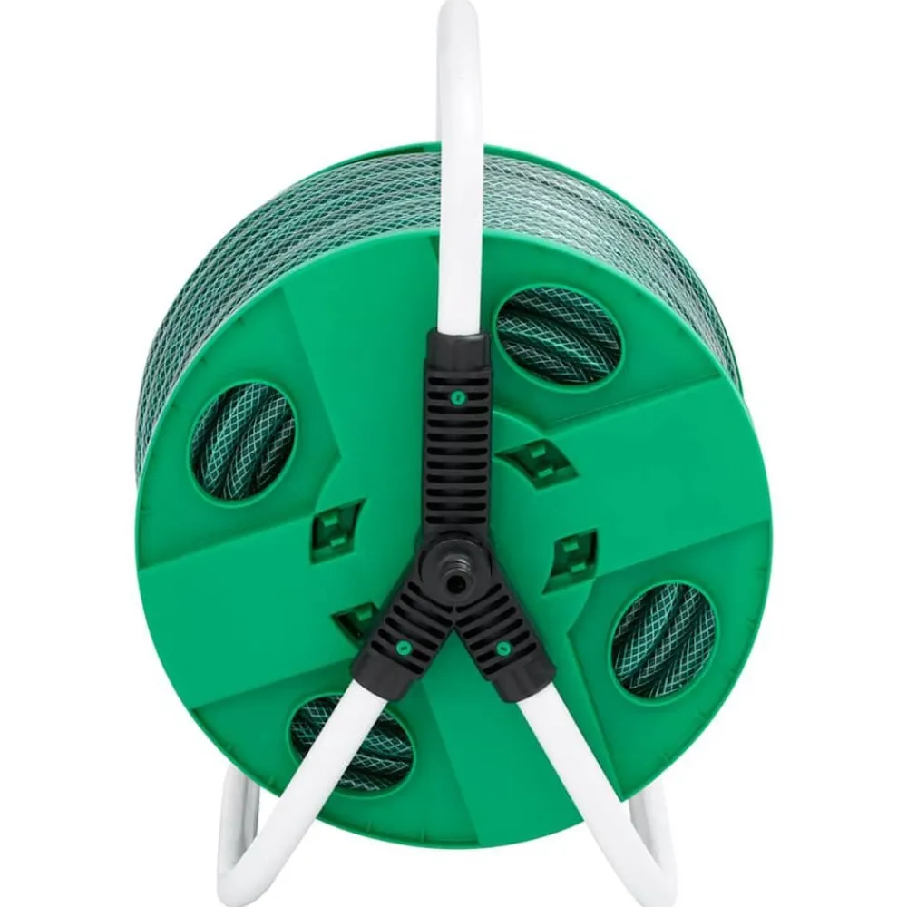 Bouwbeslag*vidaXL Slanghaspel met slangkoppelset 0,5" 20 m vrijstaand PVC groen