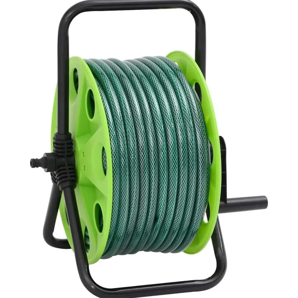 Slanghaspel met slangkoppelset 0,5" 20 m vrijstaand PVC groen>vidaXL Clearance
