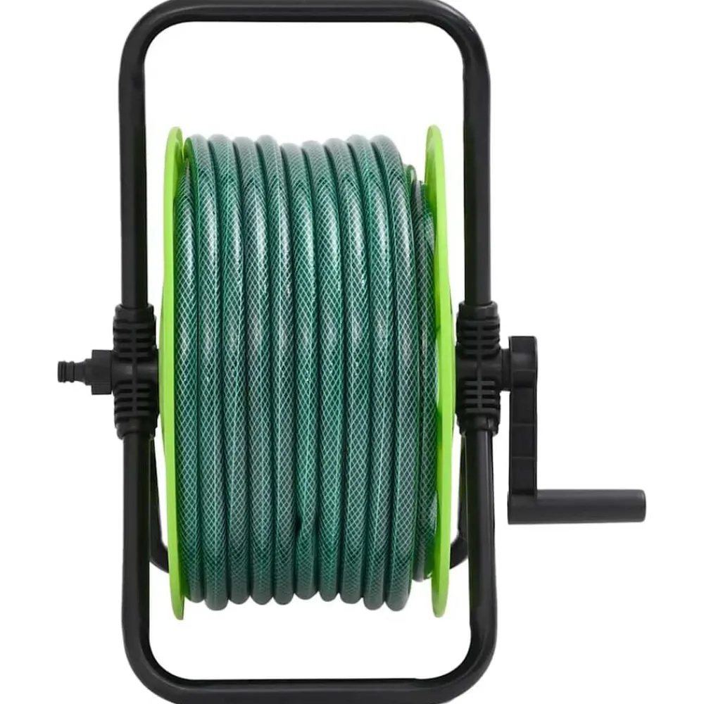 Slanghaspel met slangkoppelset 0,5" 20 m vrijstaand PVC groen>vidaXL Clearance