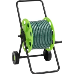 Slanghaspelkar en slangkoppelset 0,5" vrijstaand 30 m PVC groen>vidaXL Sale