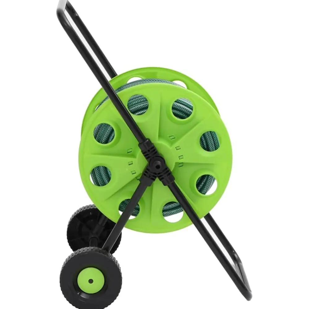 Slanghaspelkar en slangkoppelset 0,5" vrijstaand 30 m PVC groen>vidaXL Sale