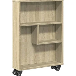 Boekenkasten & Wandplanken*vidaXL Smalle Opbergtrolley 48x13x68 cm Bewerkt Hout Sonoma eiken