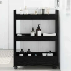 Smalle Opbergtrolley 60 x 22 x 80 cm Bewerkt hout>vidaXL New