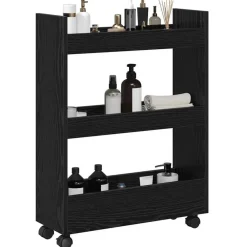 Smalle Opbergtrolley 60 x 22 x 80 cm Bewerkt hout><noscript><img width=