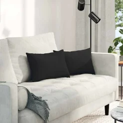 Woon- & Tuinaccessoires*vidaXL Sofa Kussens 2 stuks 50 x 30 cm Stof Zwart