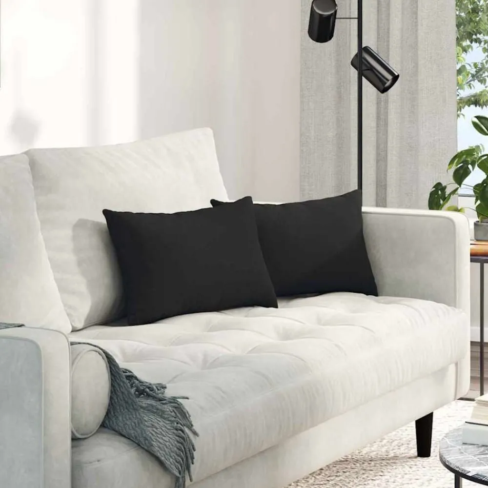 Woon- & Tuinaccessoires*vidaXL Sofa Kussens 2 stuks 50 x 30 cm Stof Zwart
