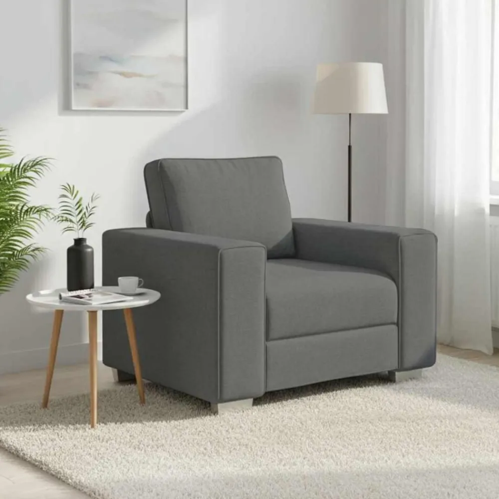 Banken*vidaXL Sofa Stoel 100 cm Stof Donkergrijs