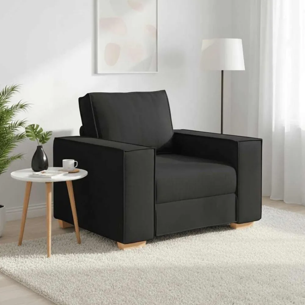 Banken*vidaXL Sofa Stoel 100x78x84 cm Stof Zwart