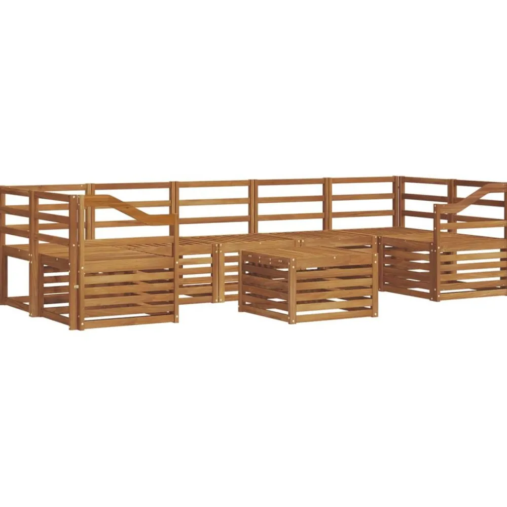 Meubelsets*vidaXL Sofa-Sets 8 pcs Massief Acaciahout Naturel