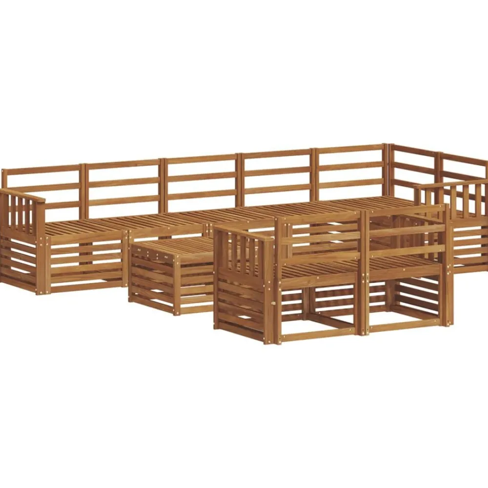 Meubelsets*vidaXL Sofa-Sets 9 pcs Massief Acaciahout Naturel