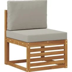 Sofa-Sets 5 pcs Natuurlijk en Lichtgrijs Massief Acaciahout><noscript><img width=