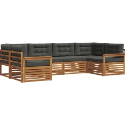 Meubelsets*vidaXL Sofa-Sets 6 pcs Massief Acaciahout Natuurlijk en antraciet