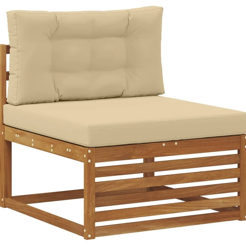 Meubelsets*vidaXL Sofa-Sets 6 pcs Massief Acaciahout Natuurlijk en beige