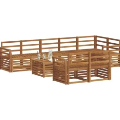 Meubelsets*vidaXL Sofa-Sets 9 pcs Massief Acaciahout Naturel