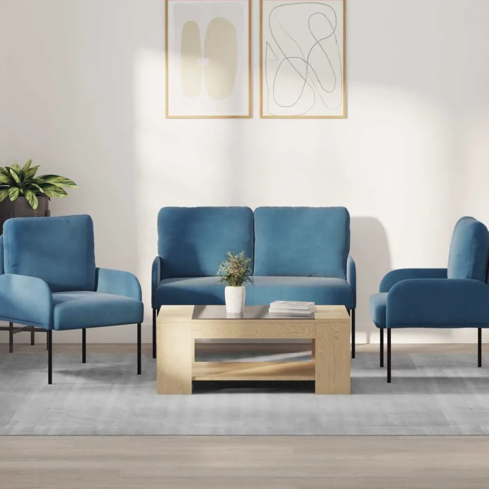Sofa-Sets met kussen 3 pcs 115 x 56 x 80 cm Multiplex>vidaXL Online