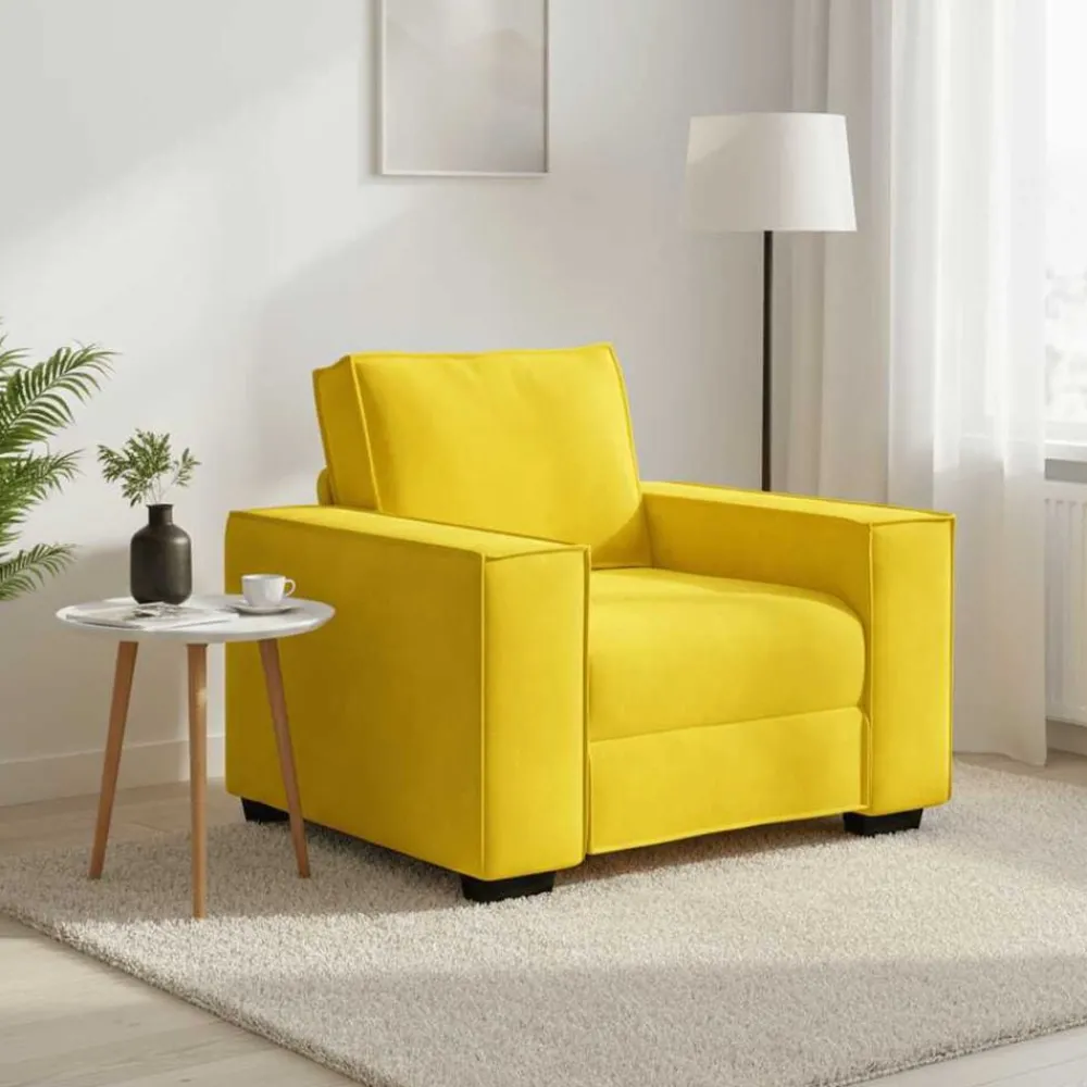 Banken*vidaXL Sofastoel 100x78x84 cm Fluweel Geel
