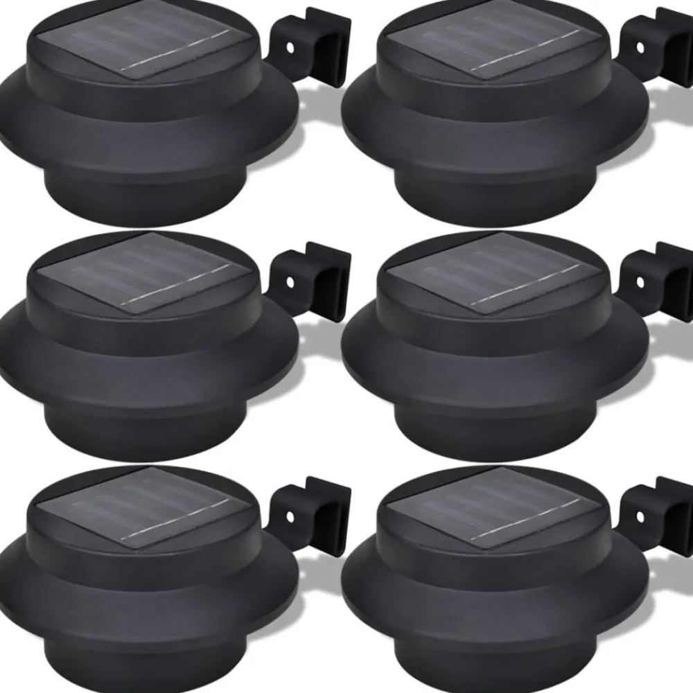 Verlichting*vidaXL Solar buitenlampset 6 stuks Zwart