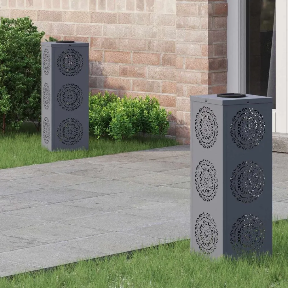 Verlichting*vidaXL Solar LED Pad Licht 2 pcs Koudgewalst staal Antraciet