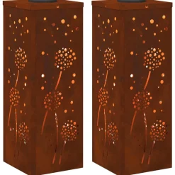 Solar LED Pad Licht 2 pcs Roestig>vidaXL Sale