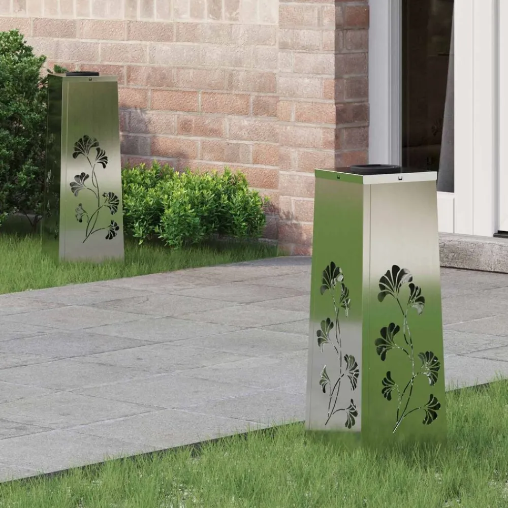 Solar LED Pad Licht 2 pcs Zilver Gegalvaniseerd staal>vidaXL