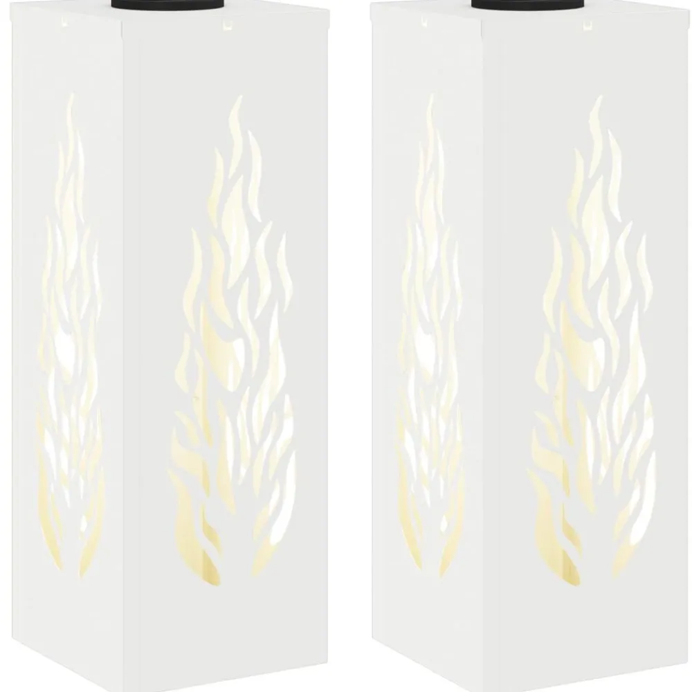 Solar LED Pad Licht 2 pcs Koudgewalst staal>vidaXL