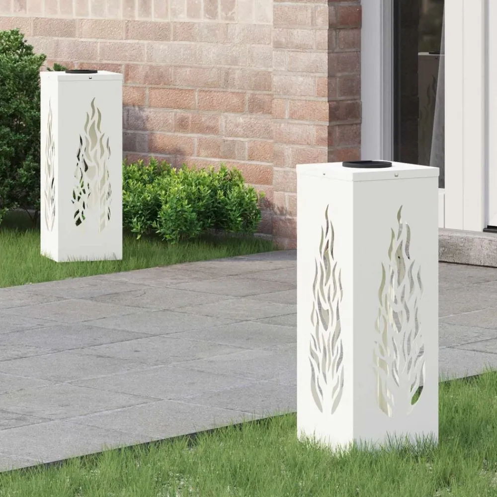 Solar LED Pad Licht 2 pcs Koudgewalst staal>vidaXL