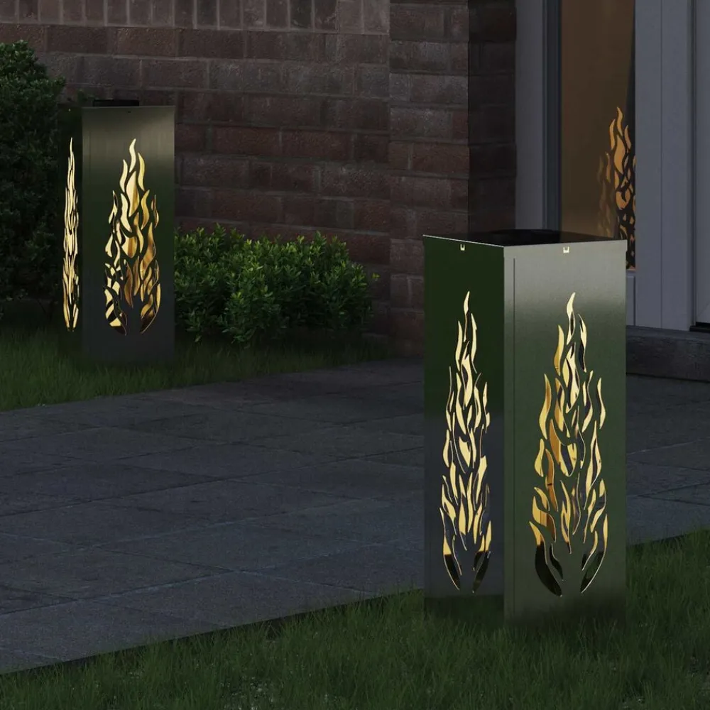 Solar LED Pad Licht 2 pcs Zilver Gegalvaniseerd staal>vidaXL Discount