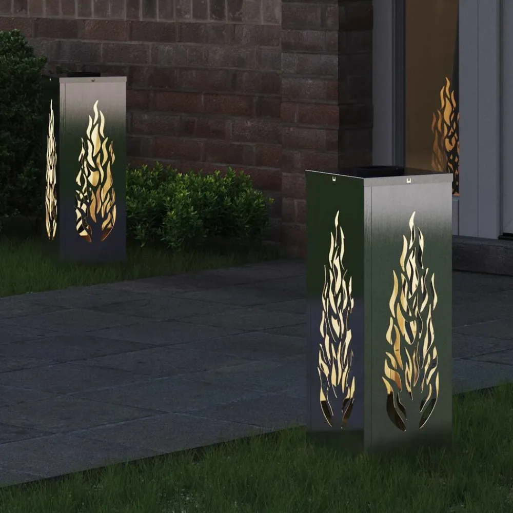 Solar LED Pad Licht 2 pcs Zilver>vidaXL Outlet