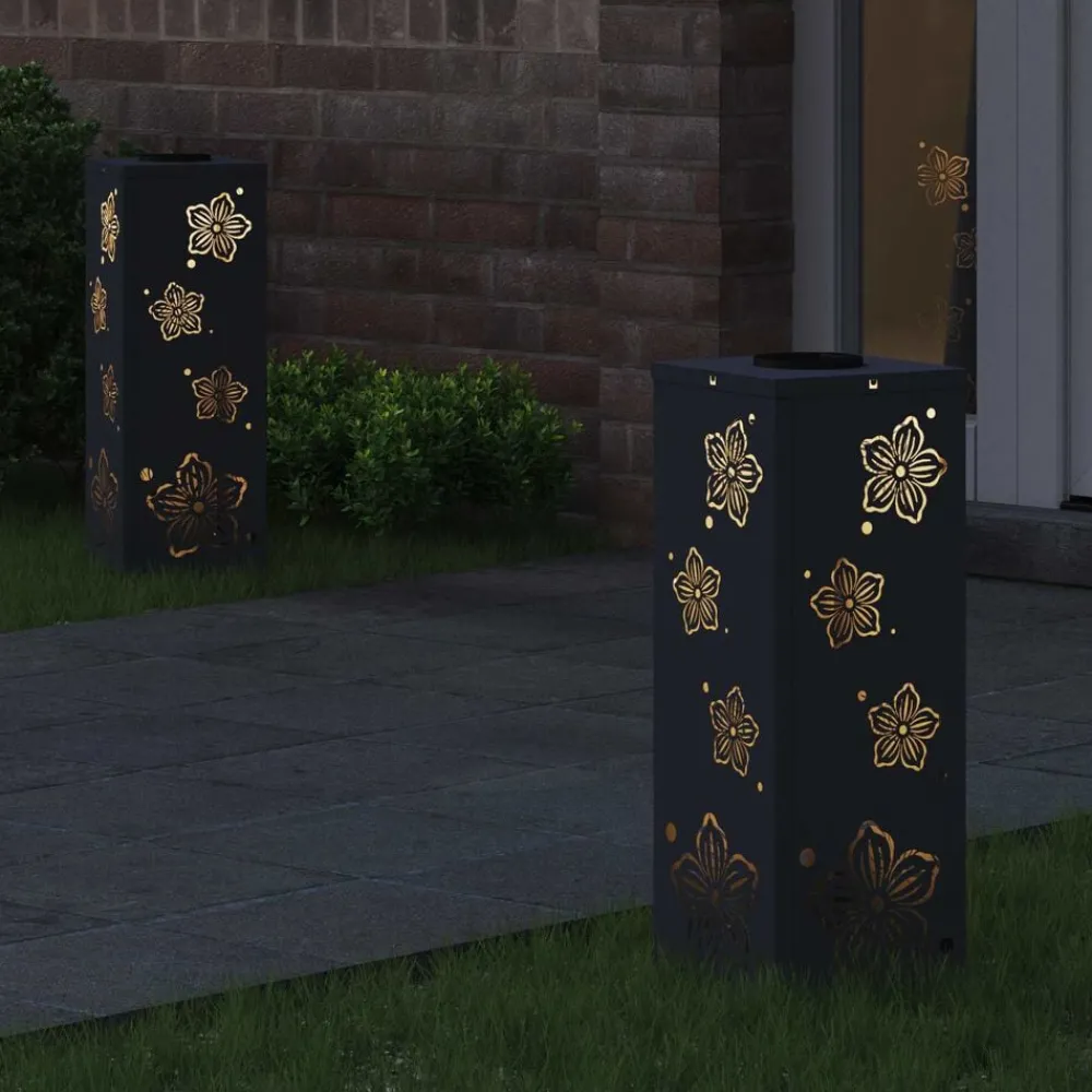 Solar LED Pad Licht 2 pcs Koudgewalst staal>vidaXL Online