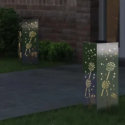 Solar LED Pad Licht 2 pcs Zilver><noscript><img width=