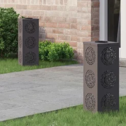 Solar LED Pad Licht 2 pcs Koudgewalst staal>vidaXL Online