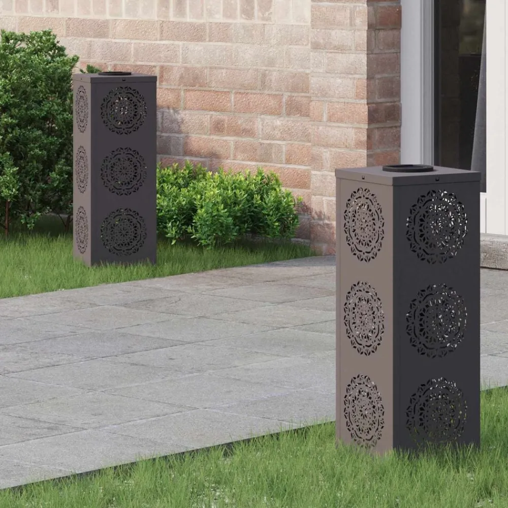Solar LED Pad Licht 2 pcs Koudgewalst staal>vidaXL Online