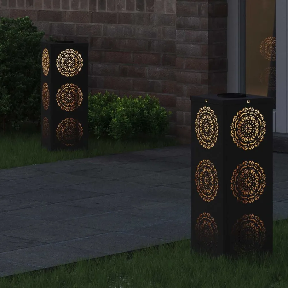 Solar LED Pad Licht 2 pcs Koudgewalst staal>vidaXL Online