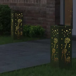 Solar LED Pad Licht 2 pcs Olijf Groen Koudgewalst staal><noscript><img width=