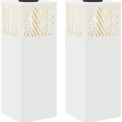 Verlichting*vidaXL Solar LED Pad Licht 2 pcs Koudgewalst staal Wit