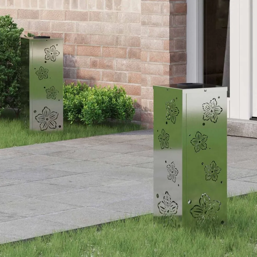 Solar LED Pad Licht 2 pcs Zilver Gegalvaniseerd staal>vidaXL Best