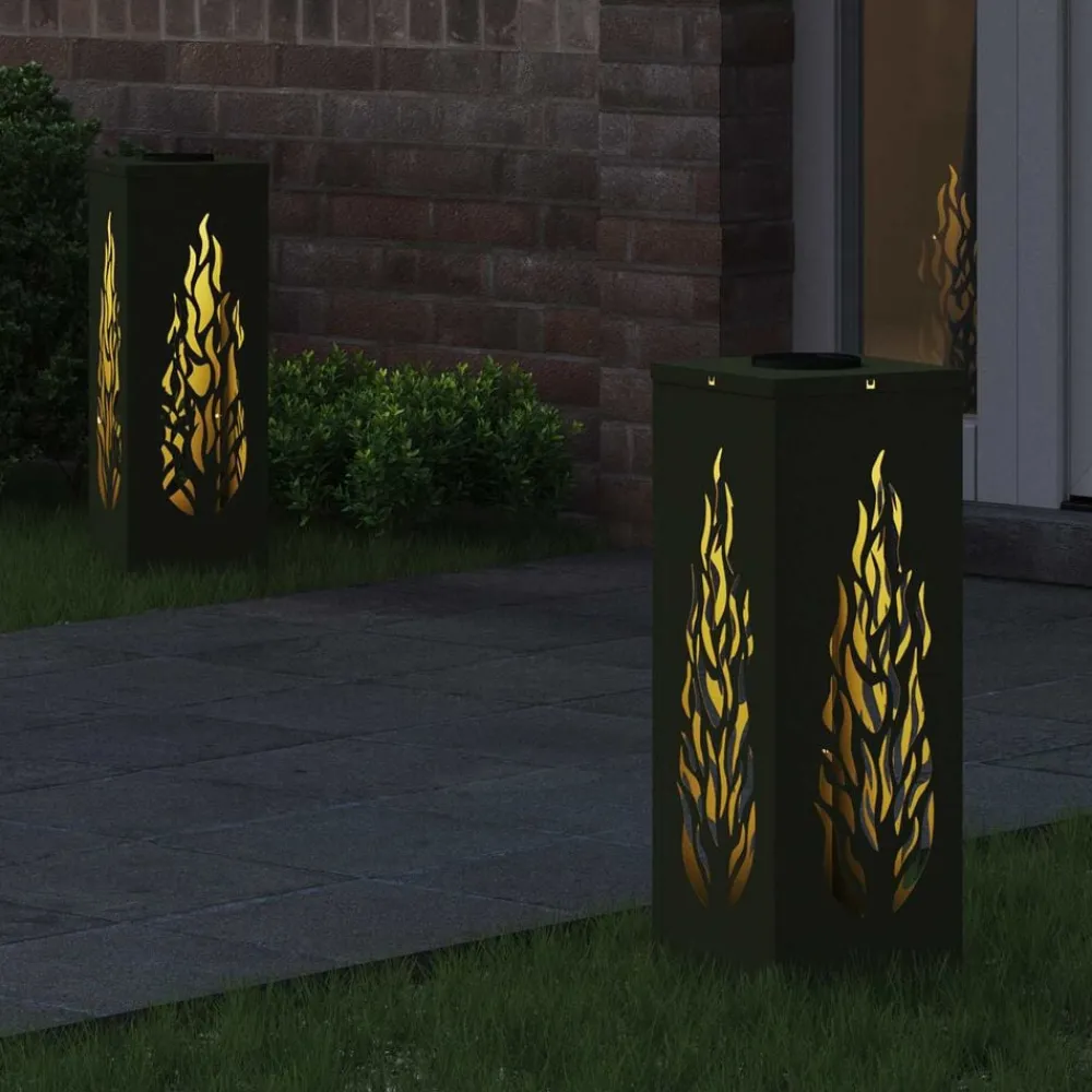 Verlichting*vidaXL Solar LED Pad Licht 2 pcs Olijf Groen Koudgewalst staal Olijfgroen